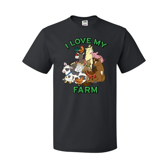 Inktastic I Love My Farm with Happy Farm Animals T-Shirt