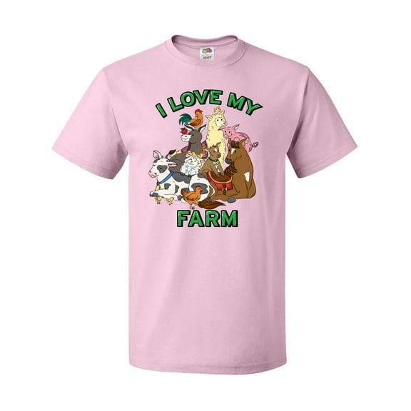 Inktastic I Love My Farm with Happy Farm Animals T-Shirt