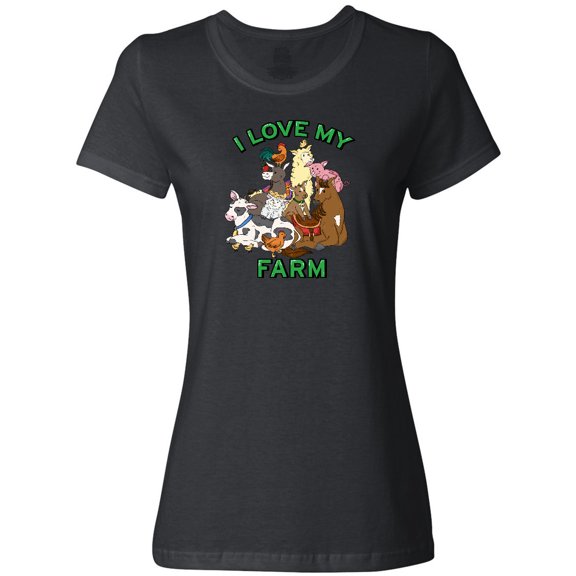 Inktastic I Love My Farm with Happy Farm Animals Women's T-Shirt