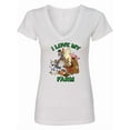 thumbnail image 1 of Inktastic I Love My Farm with Happy Farm Animals Women's V-Neck T-Shirt, 1 of 5