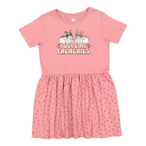 Inktastic I Love My Frenchies Girls Toddler Dress