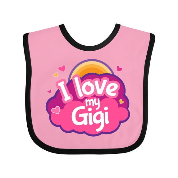 Inktastic I Love My Gigi Grandma Grandchild Girls Baby Bib