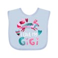 thumbnail image 1 of Inktastic I Love My Gigi Pink and Blue Fox with Hearts Boys or Girls Baby Bib, 1 of 4