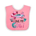 thumbnail image 1 of Inktastic I Love My Gigi Pink and Blue Fox with Hearts Boys or Girls Baby Bib, 1 of 4