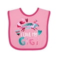 thumbnail image 1 of Inktastic I Love My Gigi Pink and Blue Fox with Hearts Boys or Girls Baby Bib, 1 of 4