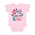 thumbnail image 1 of Inktastic I Love My Gigi Pink and Blue Fox with Hearts Boys or Girls Baby Bodysuit, 1 of 5