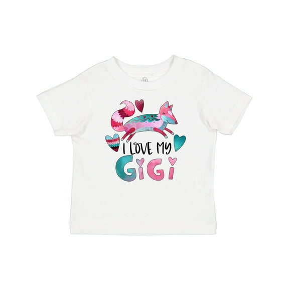 Inktastic I Love My Gigi Pink and Blue Fox with Hearts Boys or Girls Baby T-Shirt