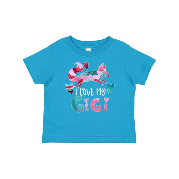 Inktastic I Love My Gigi Pink and Blue Fox with Hearts Boys or Girls Baby T-Shirt