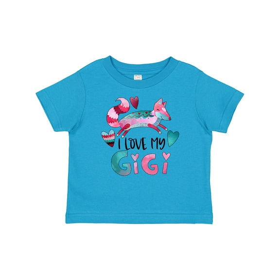 Inktastic I Love My Gigi Pink and Blue Fox with Hearts Boys or Girls Baby T-Shirt