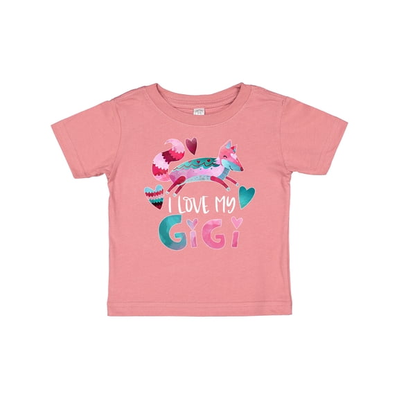 Inktastic I Love My Gigi Pink and Blue Fox with Hearts Boys or Girls Baby T-Shirt