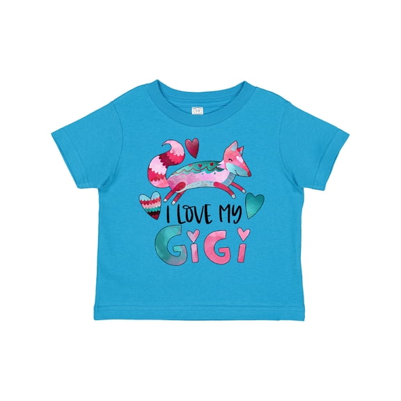 Inktastic I Love My Gigi Pink and Blue Fox with Hearts Boys or Girls Toddler T-Shirt
