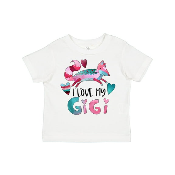 Inktastic I Love My Gigi Pink and Blue Fox with Hearts Boys or Girls Toddler T-Shirt