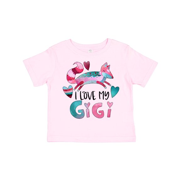 Inktastic I Love My Gigi Pink and Blue Fox with Hearts Boys or Girls Toddler T-Shirt