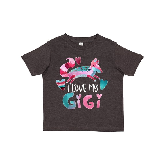 Inktastic I Love My Gigi Pink and Blue Fox with Hearts Boys or Girls Toddler T-Shirt
