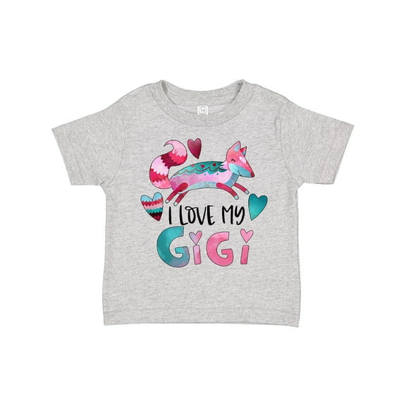 Inktastic I Love My Gigi Pink and Blue Fox with Hearts Boys or Girls Toddler T-Shirt