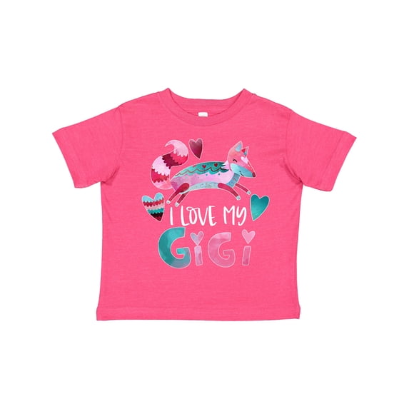 Inktastic I Love My Gigi Pink and Blue Fox with Hearts Boys or Girls Toddler T-Shirt