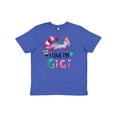 thumbnail image 1 of Inktastic I Love My Gigi Pink and Blue Fox with Hearts Youth T-Shirt, 1 of 5