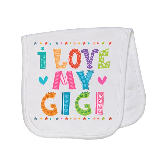 Inktastic I Love My Gigi for Babies Baby Burp Cloth