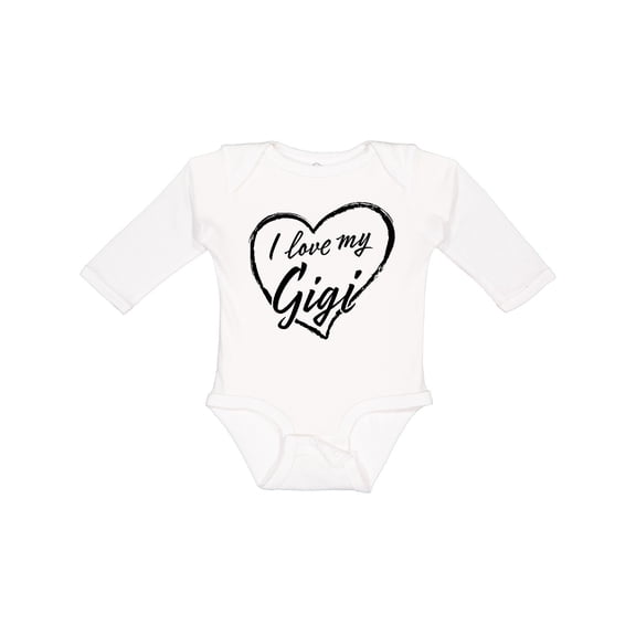 Inktastic I Love My Gigi in Black Chalk Heart Boys or Girls Long Sleeve Baby Bodysuit