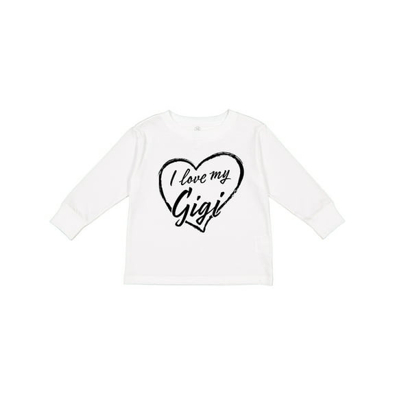 Inktastic I Love My Gigi in Black Chalk Heart Boys or Girls Long Sleeve Toddler T-Shirt