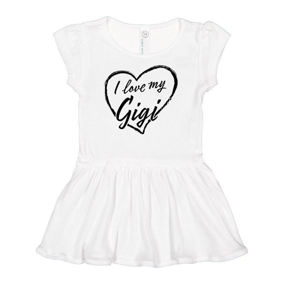 Inktastic I Love My Gigi in Black Chalk Heart Girls Baby Dress