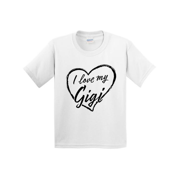 Inktastic I Love My Gigi in Black Chalk Heart Youth T-Shirt