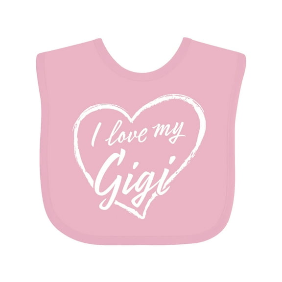 Inktastic I Love My Gigi in White Chalk Heart Boys or Girls Baby Bib