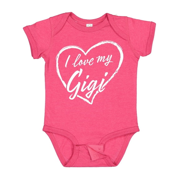 Inktastic I Love My Gigi in White Chalk Heart Boys or Girls Baby Bodysuit