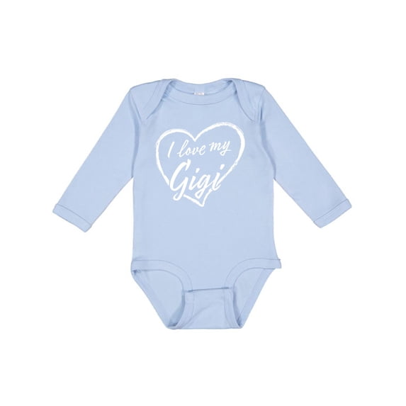 Inktastic I Love My Gigi in White Chalk Heart Boys or Girls Long Sleeve Baby Bodysuit