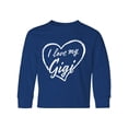 thumbnail image 1 of Inktastic I Love My Gigi in White Chalk Heart Long Sleeve Youth T-Shirt, 1 of 5