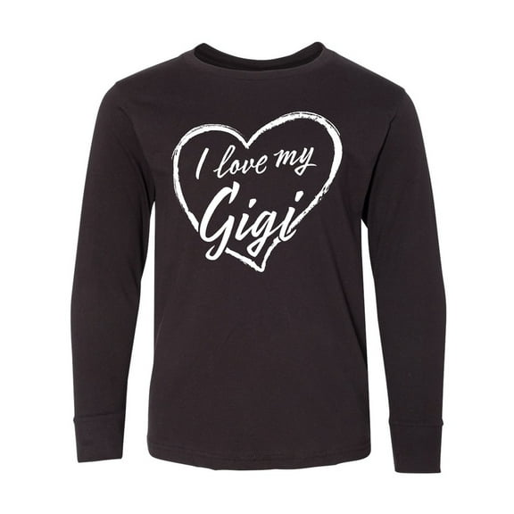 Inktastic I Love My Gigi in White Chalk Heart Long Sleeve Youth T-Shirt