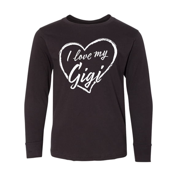 Inktastic I Love My Gigi in White Chalk Heart Long Sleeve Youth T-Shirt
