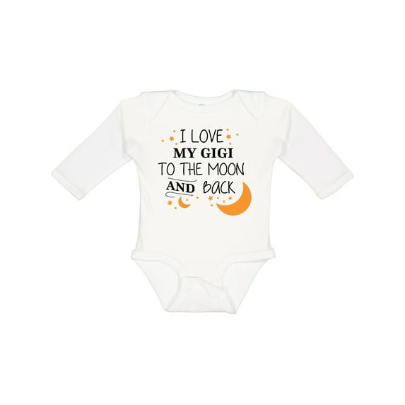 Inktastic I Love My Gigi to the Moon and Back Boys or Girls Long Sleeve Baby Bodysuit