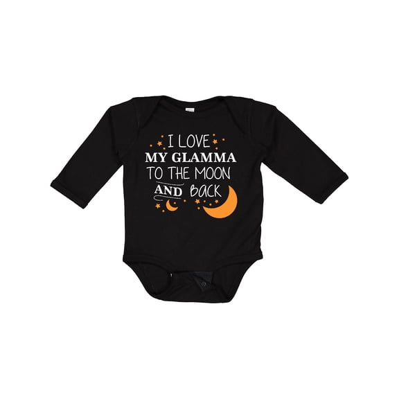 Inktastic I Love My Glamma to the Moon and Back Boys or Girls Long Sleeve Baby Bodysuit