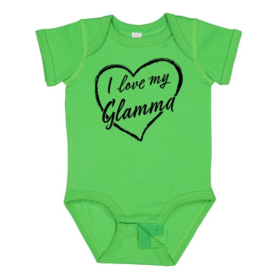 Inktastic I Love My Glamma in Black Chalk Heart Boys or Girls Baby Bodysuit