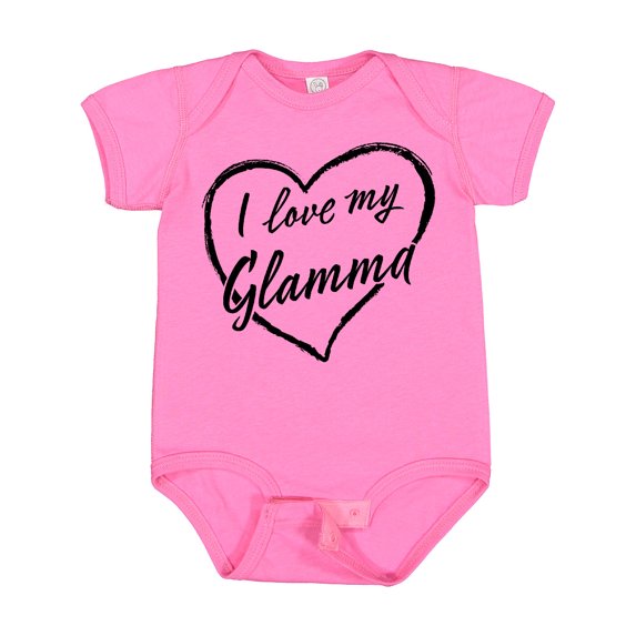 Inktastic I Love My Glamma in Black Chalk Heart Boys or Girls Baby Bodysuit