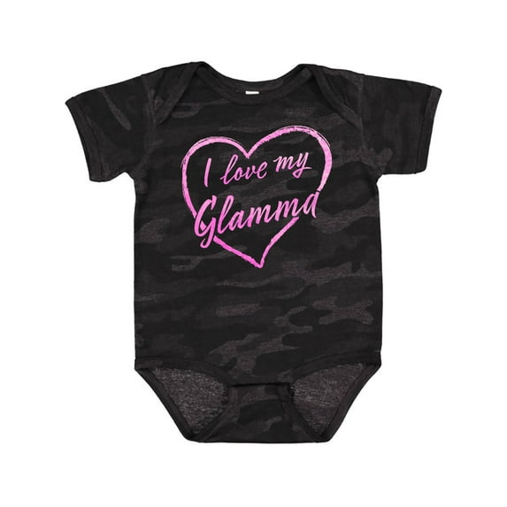 Inktastic I Love My Glamma in Pink Chalk Heart Boys or Girls Baby Bodysuit