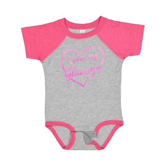 Inktastic I Love My Glamma in Pink Chalk Heart Boys or Girls Baby Bodysuit