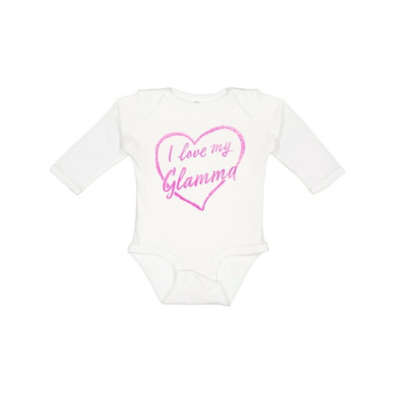 Inktastic I Love My Glamma in Pink Chalk Heart Boys or Girls Long Sleeve Baby Bodysuit