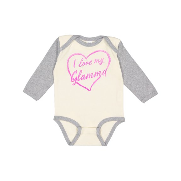 Inktastic I Love My Glamma in Pink Chalk Heart Boys or Girls Long Sleeve Baby Bodysuit