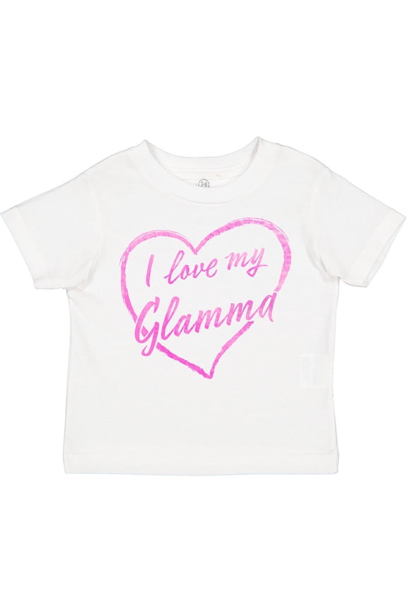 I Love My Glamma in Pink Chalk Heart Boys or Girls Toddler T-Shirt
