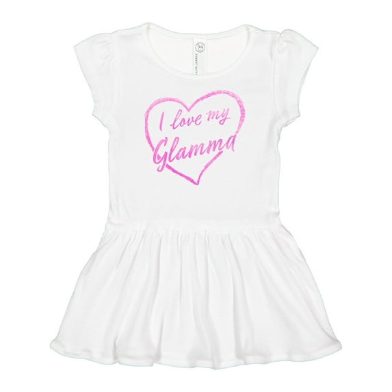 Inktastic I Love My Glamma in Pink Chalk Heart Girls Baby Dress