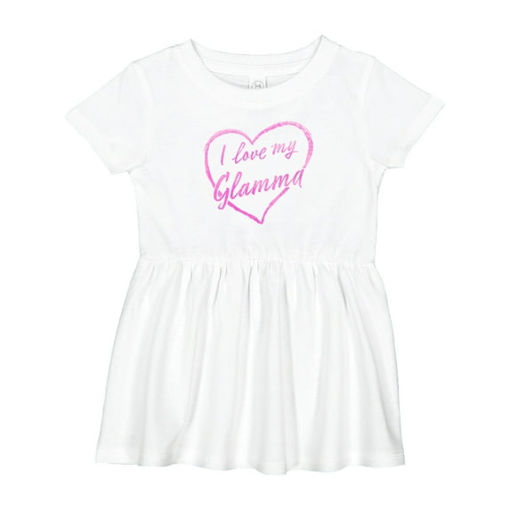 Inktastic I Love My Glamma in Pink Chalk Heart Girls Baby Dress