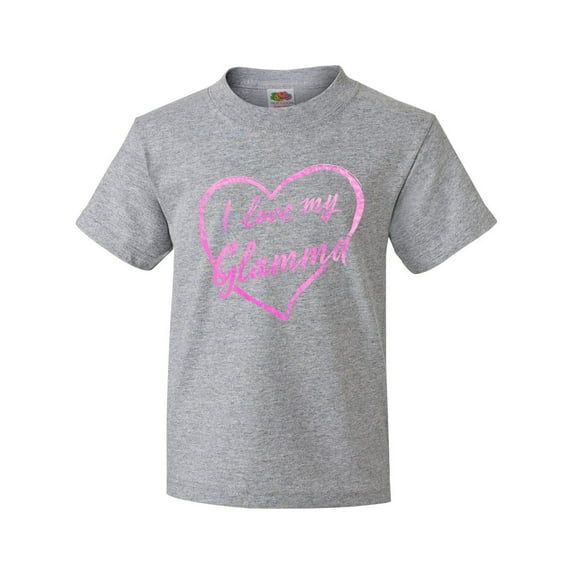 Inktastic I Love My Glamma in Pink Chalk Heart Youth T-Shirt