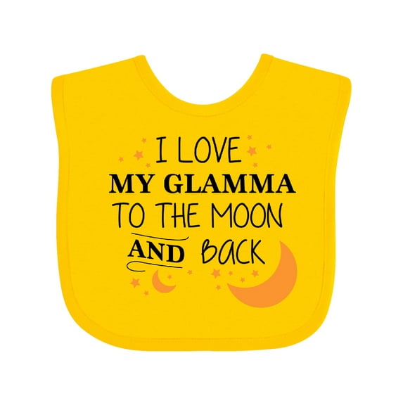 Inktastic I Love My Glamma to the Moon and Back Boys or Girls Baby Bib