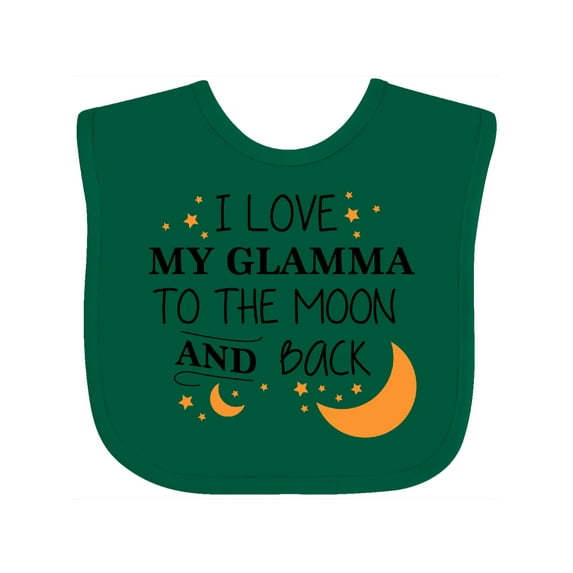 Inktastic I Love My Glamma to the Moon and Back Boys or Girls Baby Bib