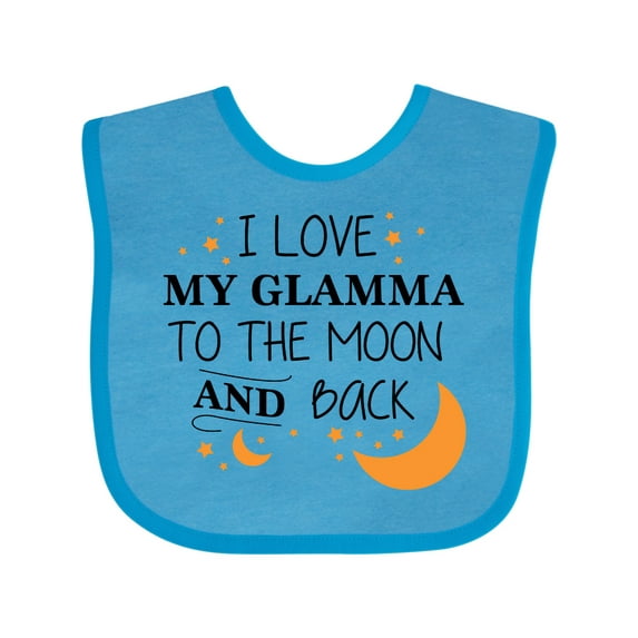 Inktastic I Love My Glamma to the Moon and Back Boys or Girls Baby Bib