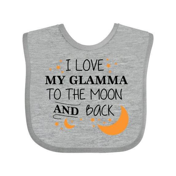 Inktastic I Love My Glamma to the Moon and Back Boys or Girls Baby Bib