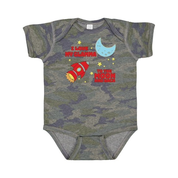 Inktastic I Love My Glamma to the Moon and Back Boys or Girls Baby Bodysuit