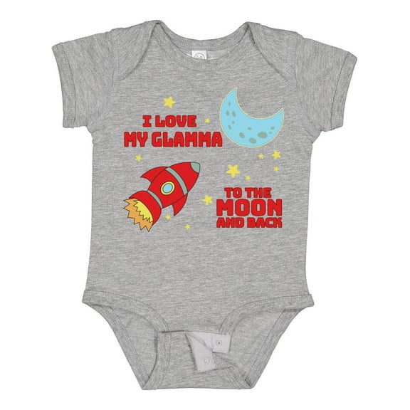 Inktastic I Love My Glamma to the Moon and Back Boys or Girls Baby Bodysuit